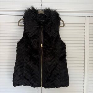 Marc New York Andrew Mark Black Textured Faux Fur Vest